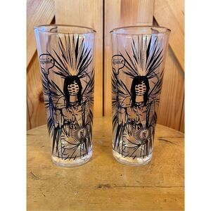 Tromba Tequila Highball Glasses Lot of 2 Advertisement Glass Signed (6858)